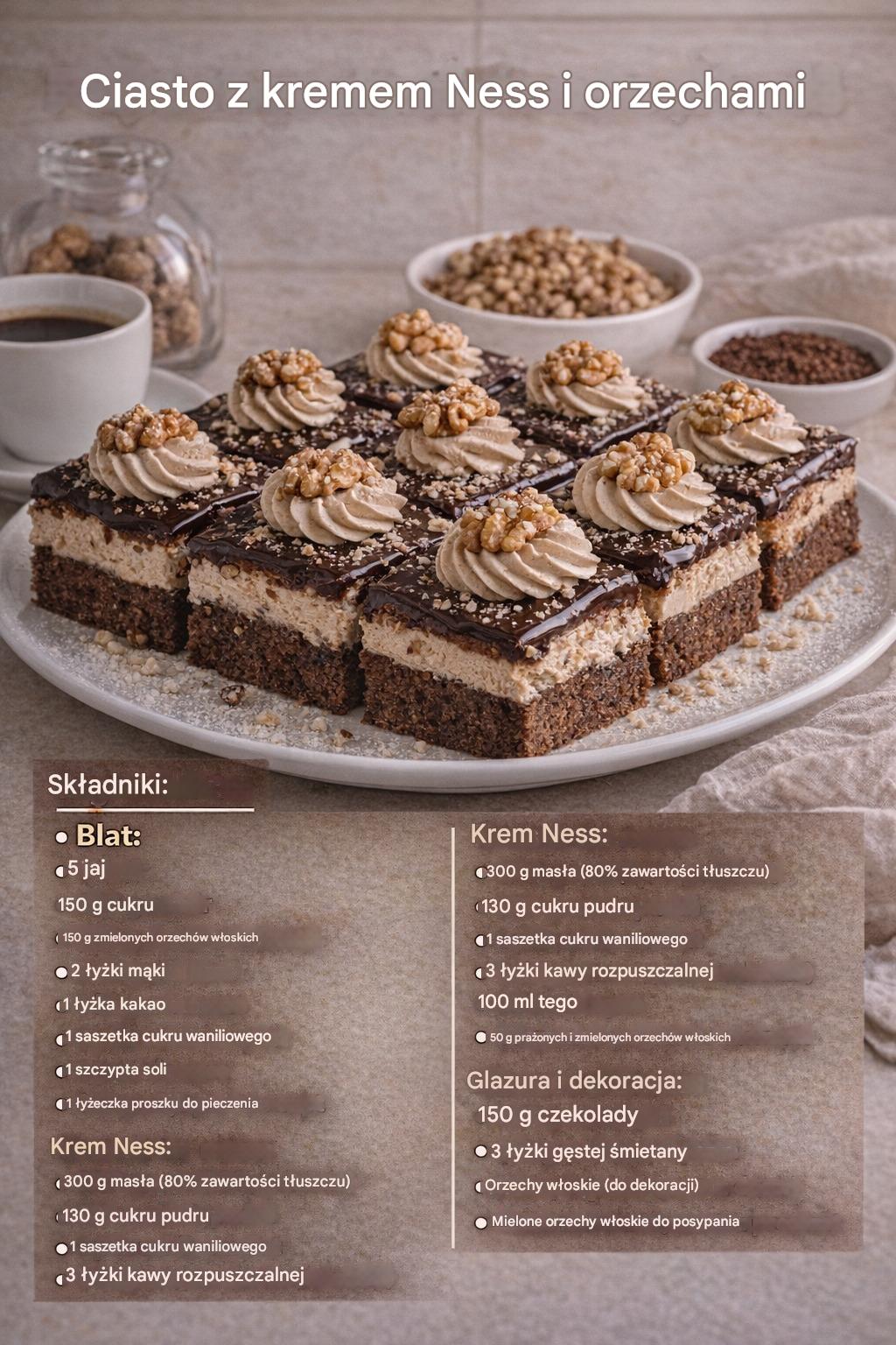 Ciasto z orzechami włoskimi i kremem – pyszny przepis