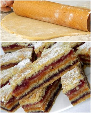 Ciasto z delikatnymi płatami i dżemem