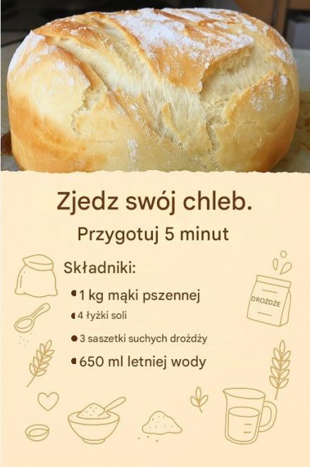Chleb do spożycia, przygotowanie 5 minut