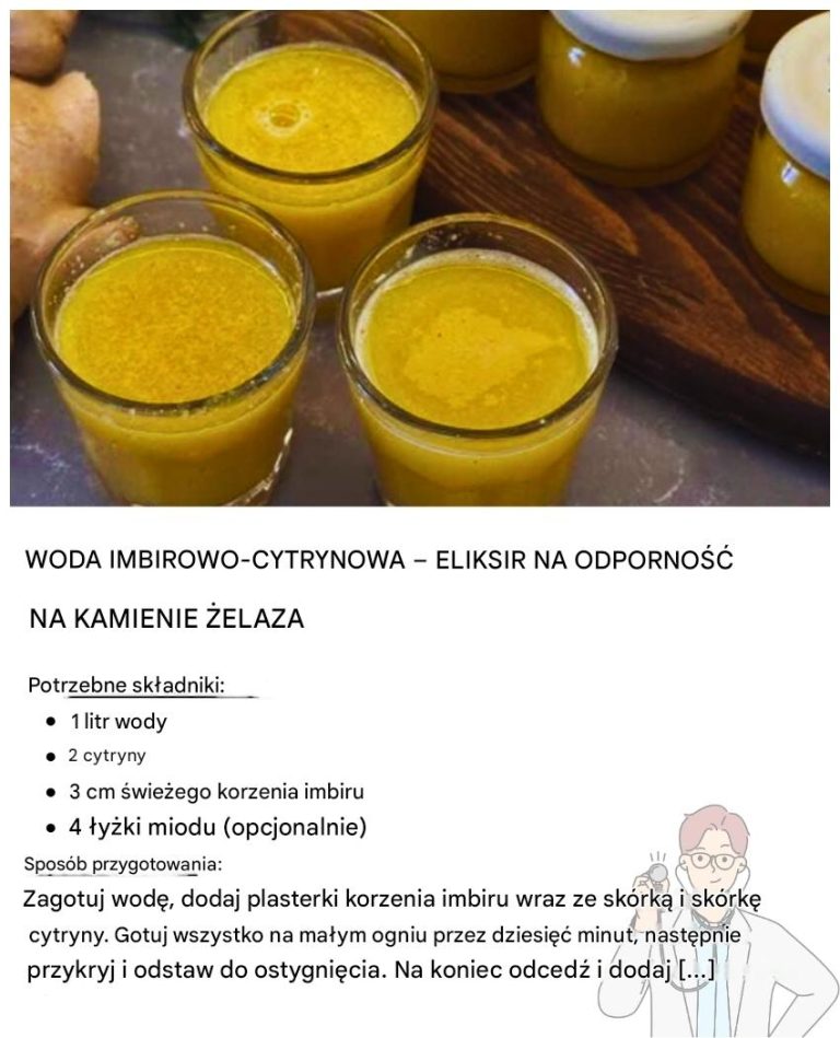 WODA IMBIROWA Z CYTRYNĄ – Eliksir na żelazną odporność